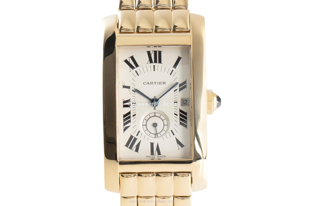 Cartier Tank Americaine Mens watch Unisex Quartz Yellow gold 8012905