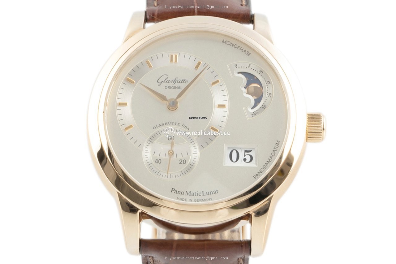 Glashutte Original PanoMaticLunar Mens watch Unisex Automatic Yellow gold 90-02-01-01-04