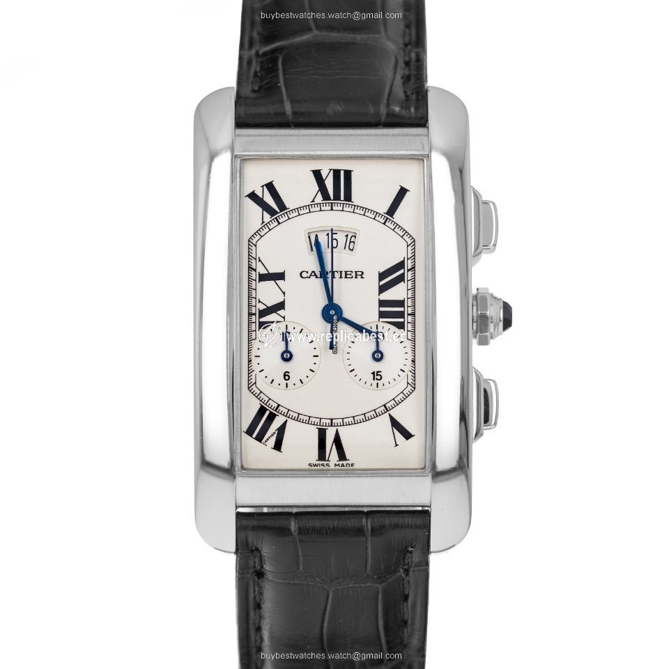 Cartier Tank Americaine Mens watch Unisex Quartz White gold 2569 W007976