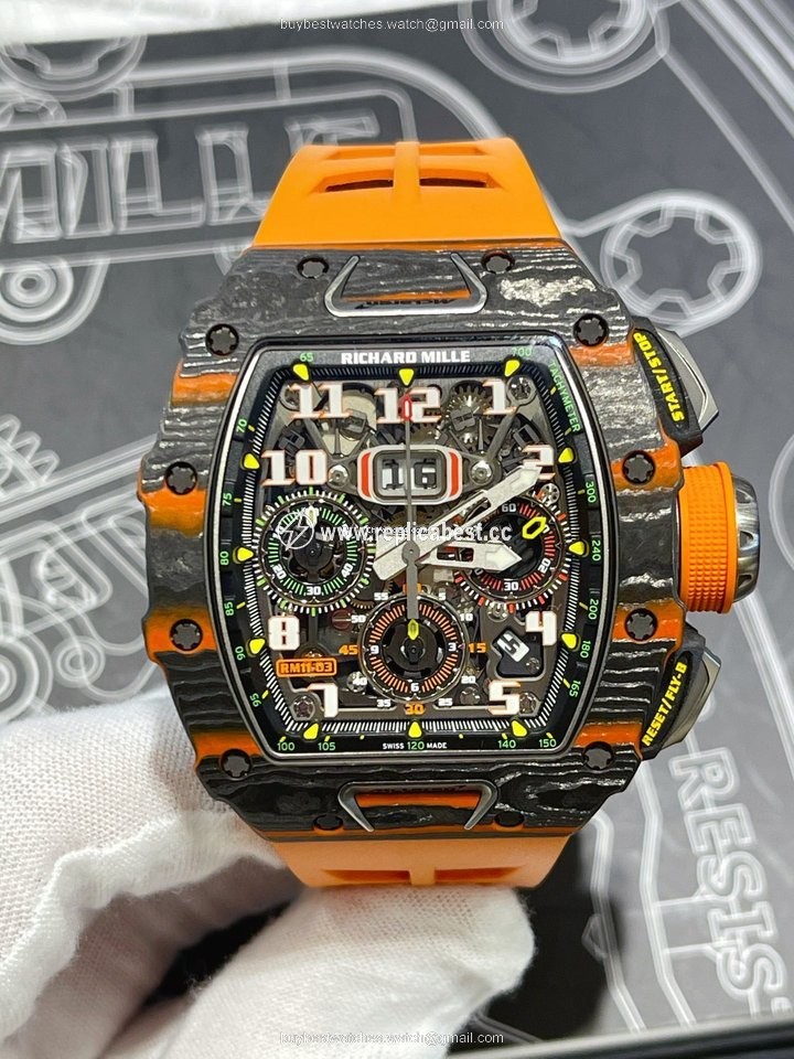Richard Mille RM 011 Mens watch Unisex Automatic Carbon Richard Mille RM 11-03 McLaren