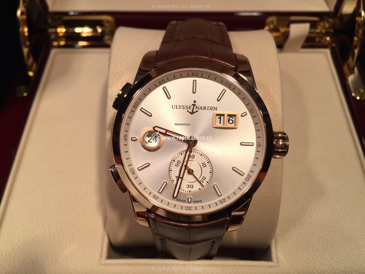 Ulysse Nardin Dual Time Mens watch Unisex Automatic Rose gold 3346-126