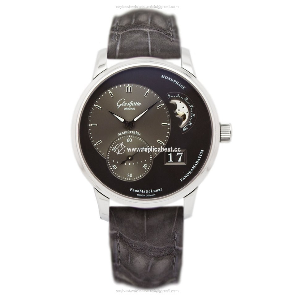 Glashutte Original PanoMaticLunar Mens watch Unisex Automatic Steel 1-90-02-43-32-05 or 90-02-43-32-05
