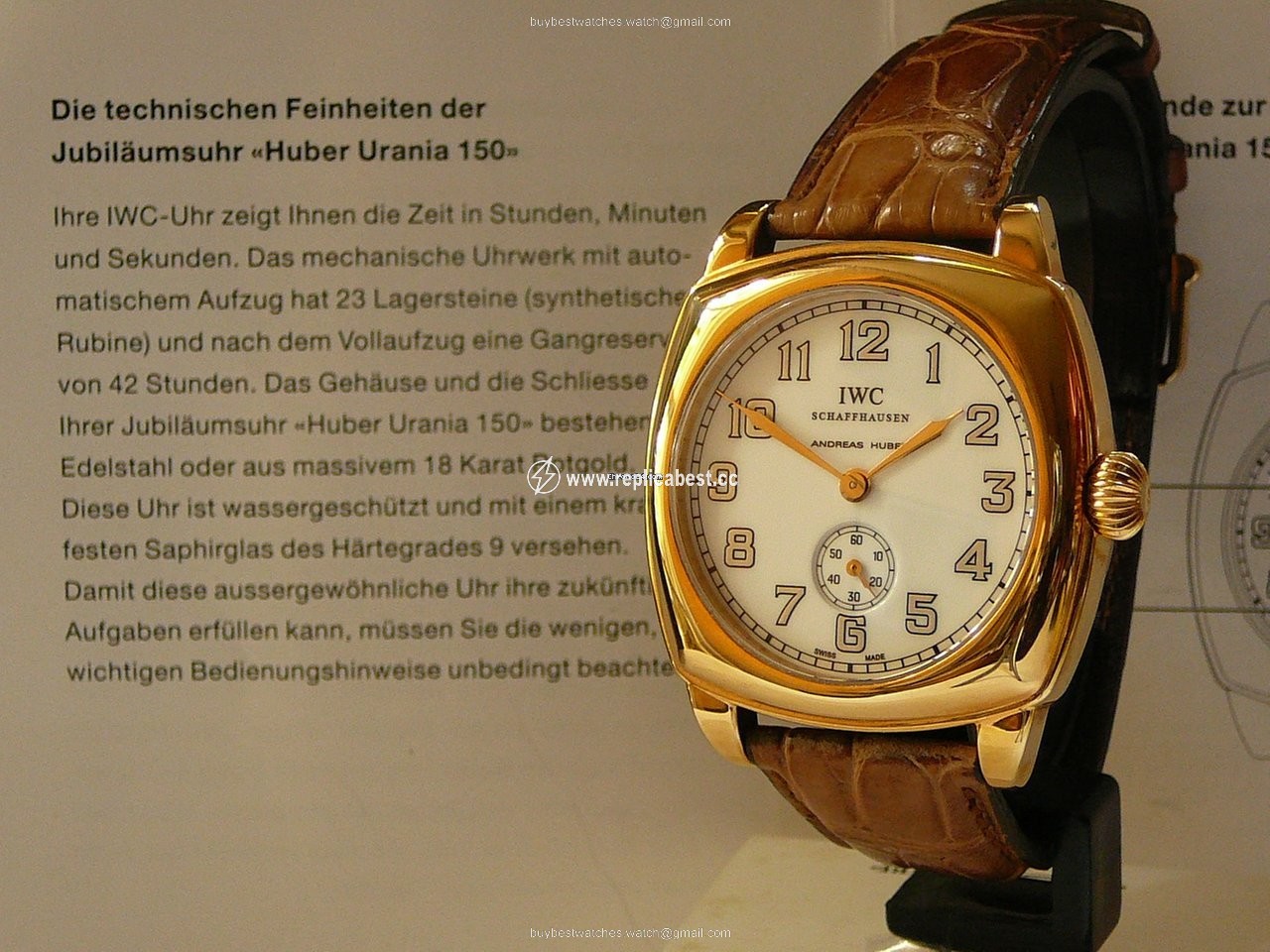 IWC Mens watch Unisex Manual winding Red gold 2555-01