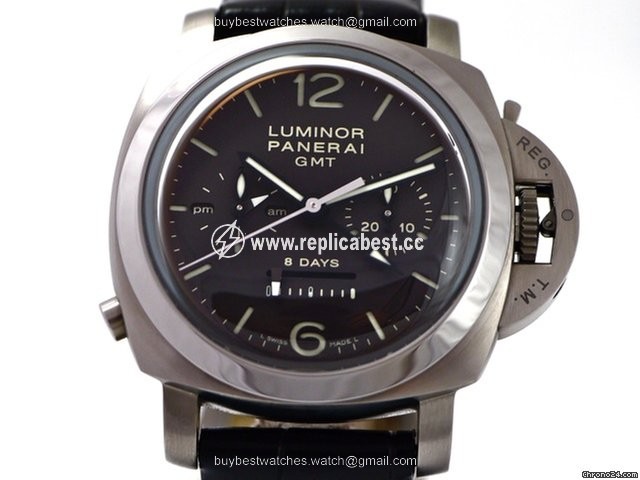 Panerai Luminor 1950 8 Days Chrono Monopulsante GMT Mens watch Unisex Manual winding Titanium PAM00311