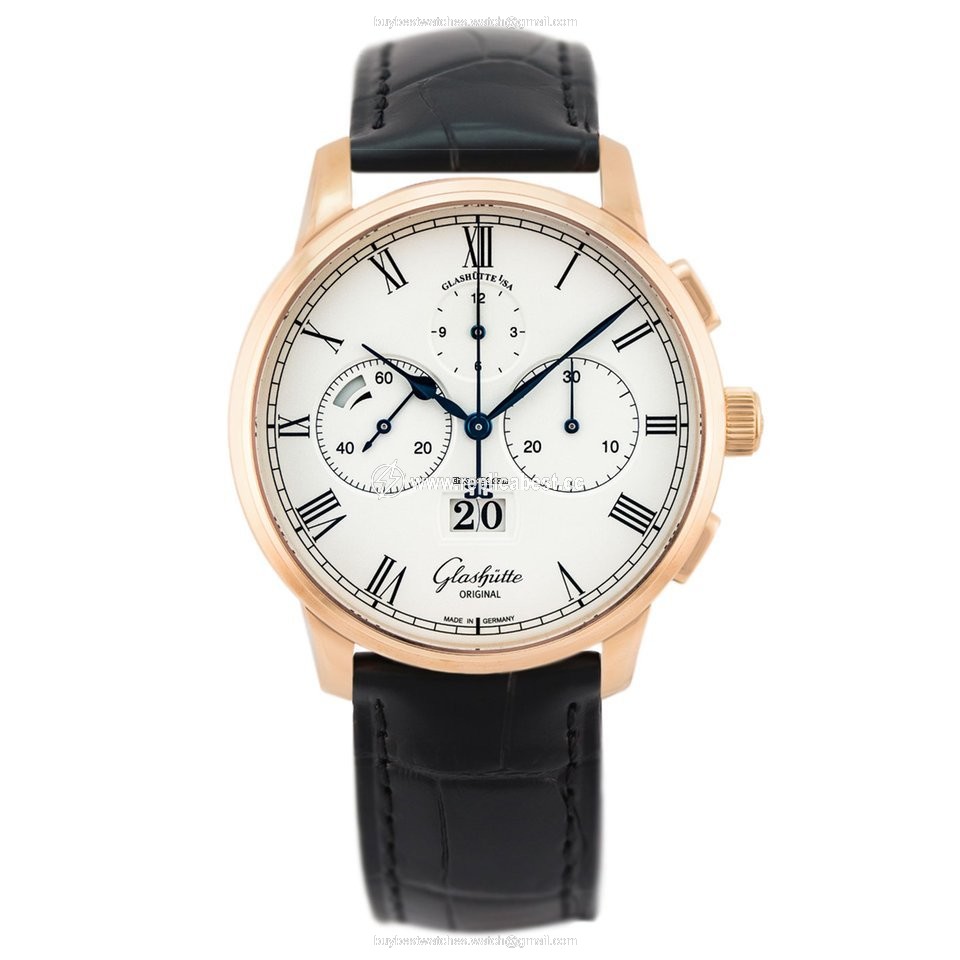 Glashutte Original Senator Chronograph Panorama Date Mens watch Unisex Automatic Red gold 1-37-01-01-05-30 or 37-01-01-05-30