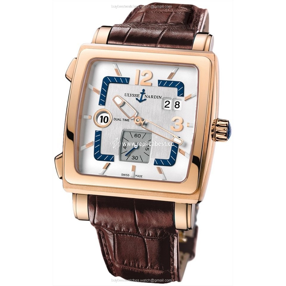 Ulysse Nardin Quadrato Dual Time Mens watch Unisex Automatic Rose gold 246-92 600