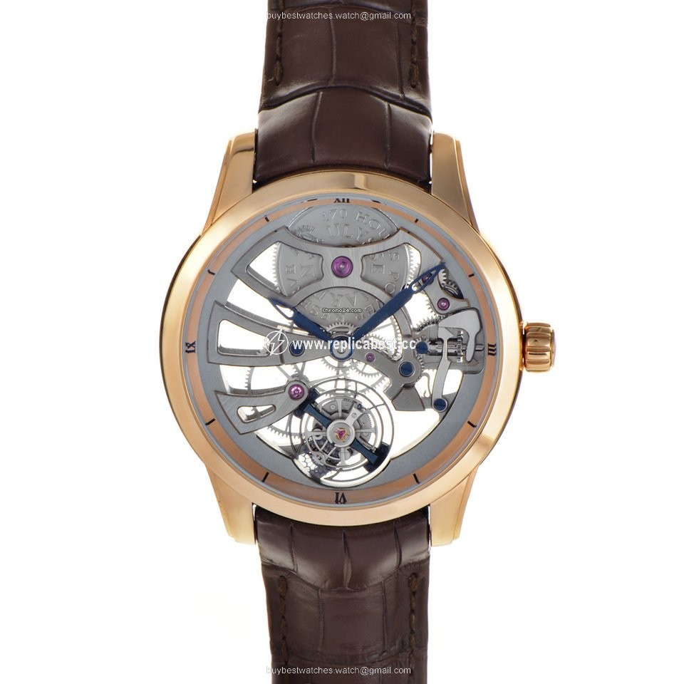 Ulysse Nardin Classic Skeleton Tourbillon Mens watch Unisex Manual winding Rose gold 1706-129