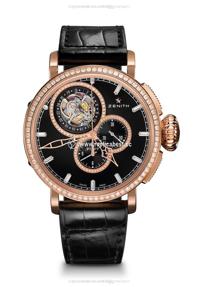 Zenith Pilot Type 20 Tourbillon Mens watch Unisex Automatic Rose gold 22.2430.4035 29C714