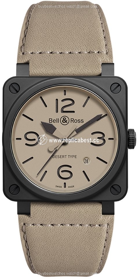 Bell & Ross BR 03 Mens watch Unisex Automatic Ceramic BR0392-DESERT-CE