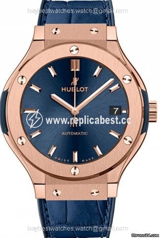Hublot Classic Fusion Blue Mens watch Unisex Automatic Rose gold 565.OX.7180.LR
