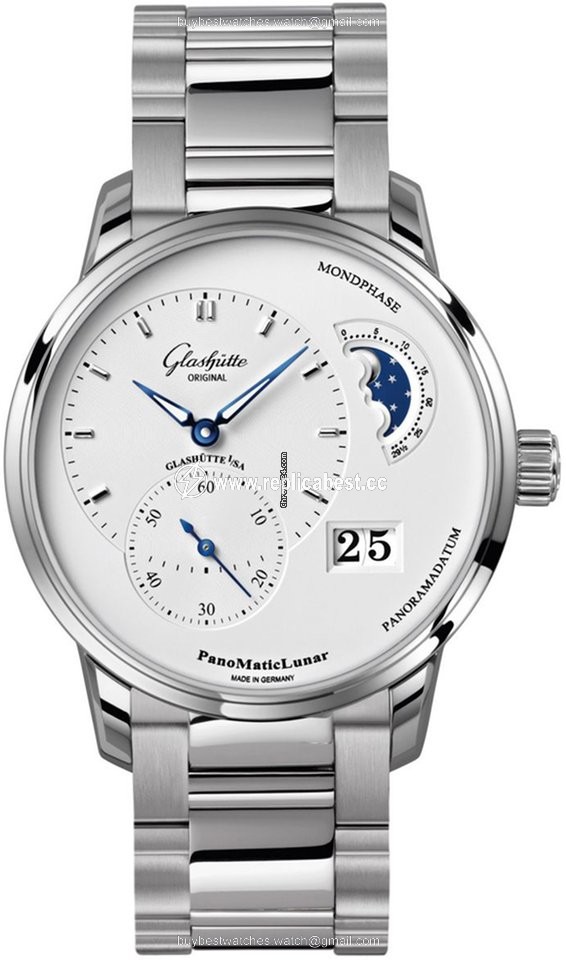 Glashutte Original PanoMaticLunar Mens watch Unisex Automatic Steel 1-90-02-42-32-24