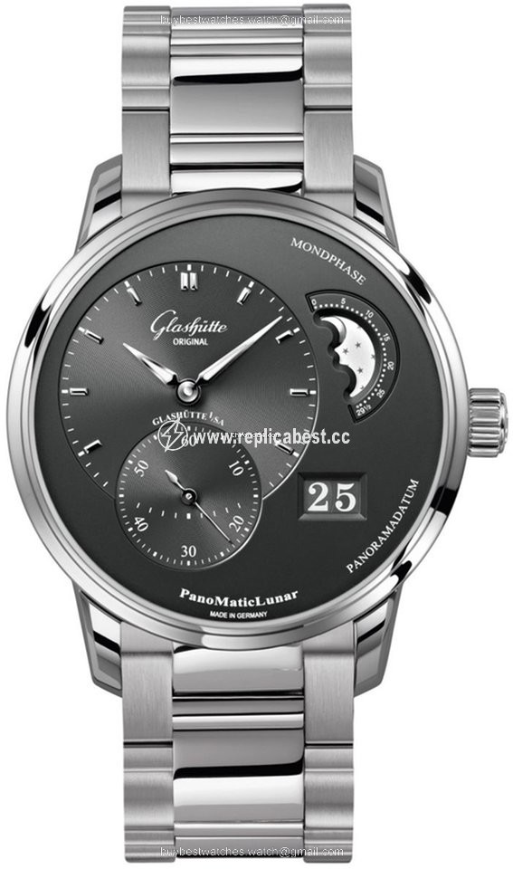 Glashutte Original PanoMaticLunar Mens watch Unisex Automatic Steel 1-90-02-43-32-24