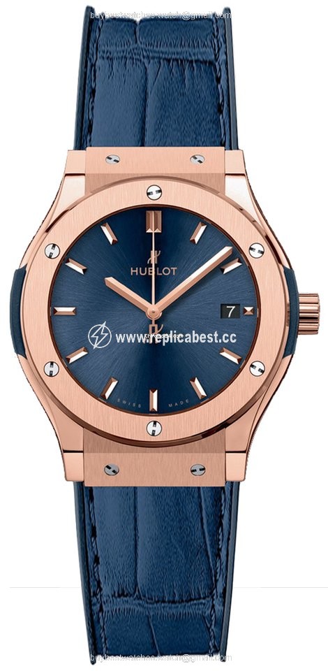 Hublot Classic Fusion Blue Womens watch Quartz Rose gold 581.ox.7180.lr