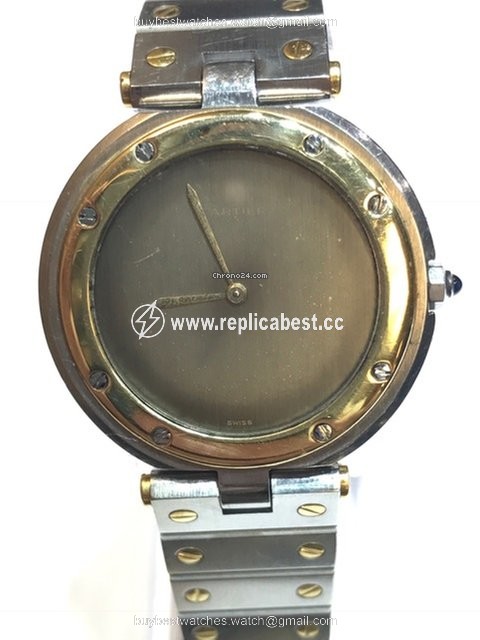 Cartier Santos Mens watch Unisex Quartz Gold Steel AC 14,90g or 0.750 2.80gr
