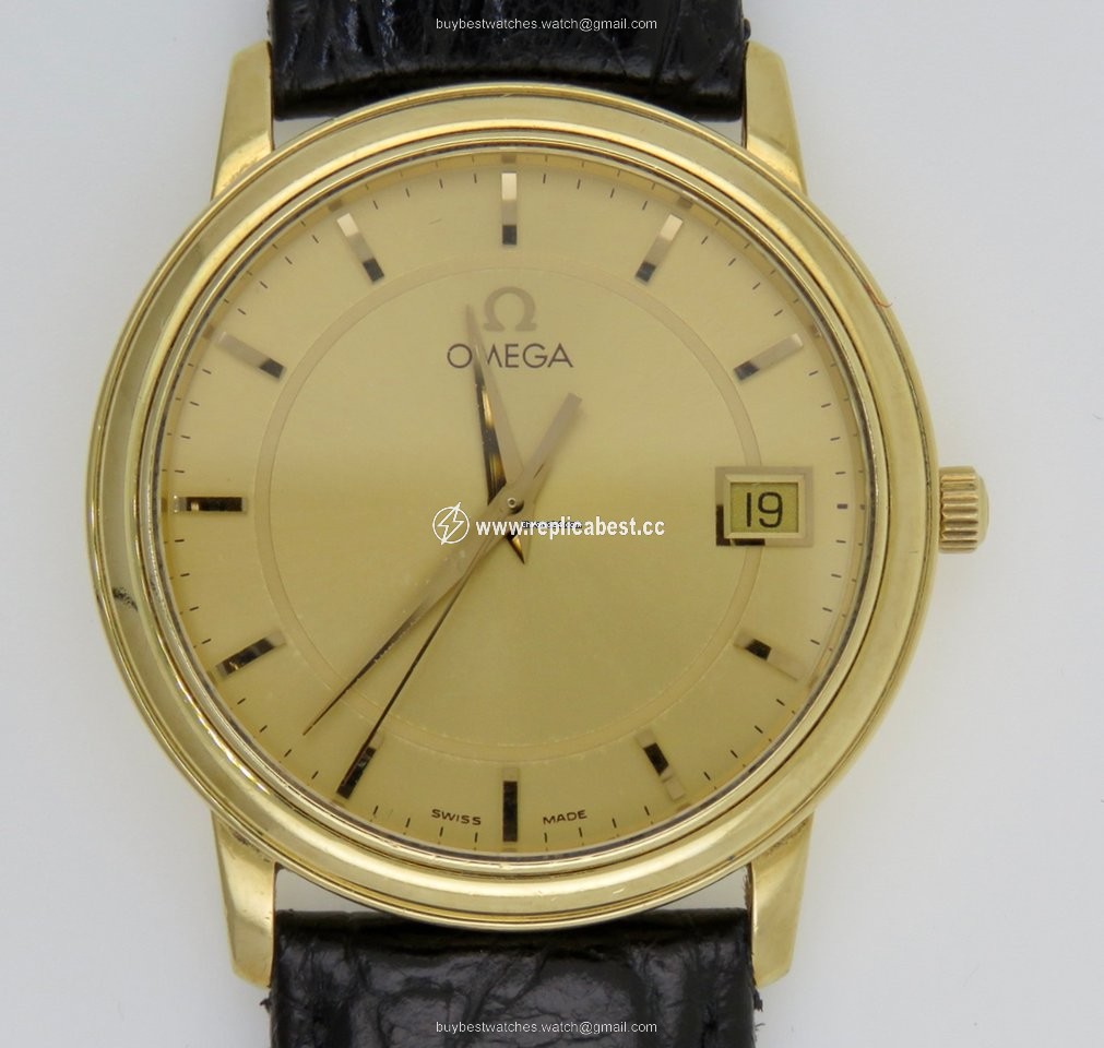 Omega Mens watch Unisex Quartz Yellow gold 46101102