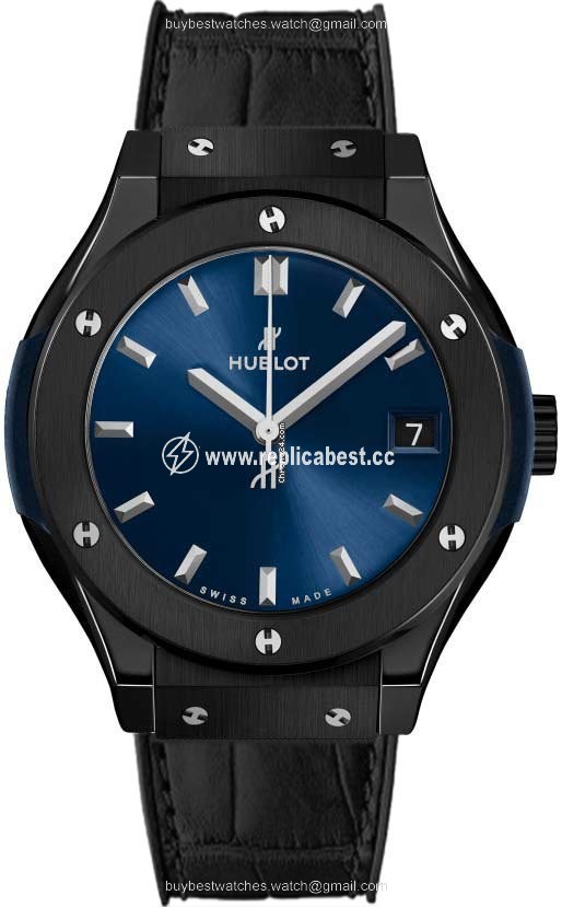 Hublot Classic Fusion Blue Womens watch Quartz Ceramic 581.cm.7170.lr Ceramic Blue