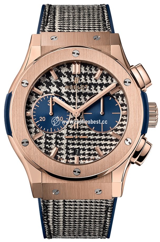 Hublot Classic Fusion Chronograph Mens watch Unisex Automatic Rose gold 521.OX.2704.NR.ITI17 Pieds de Poule King Gold