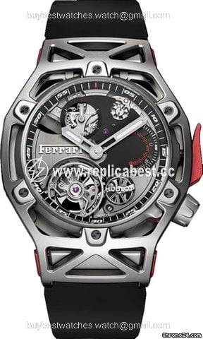 Hublot Techframe Ferrari Tourbillon Chronograph Mens watch Unisex Manual winding Titanium 408.NI.0123.RX