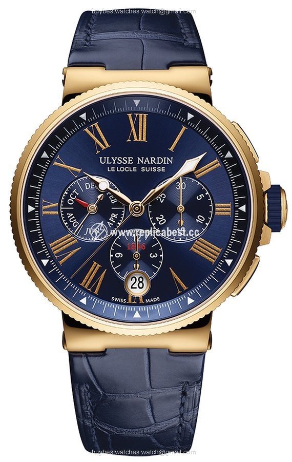 Ulysse Nardin Marine Chronograph Mens watch Unisex Automatic Rose gold 1532-150 43