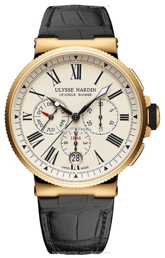 Ulysse Nardin Marine Chronograph Mens watch Unisex Automatic Rose gold 1532-150 40