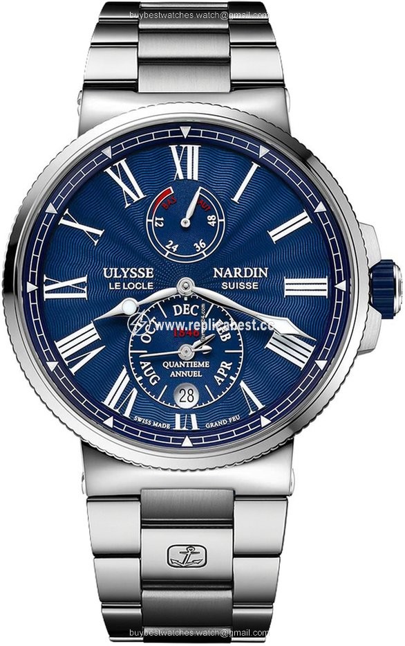 Ulysse Nardin Marine Chronometer 43mm Mens watch Unisex Automatic Steel 1133-210-7m e3