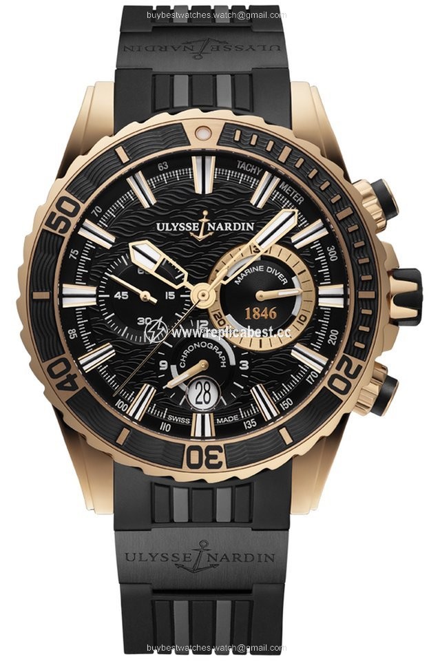 Ulysse Nardin Diver Chronograph Mens watch Unisex Automatic Rose gold 1502-151-3C 92