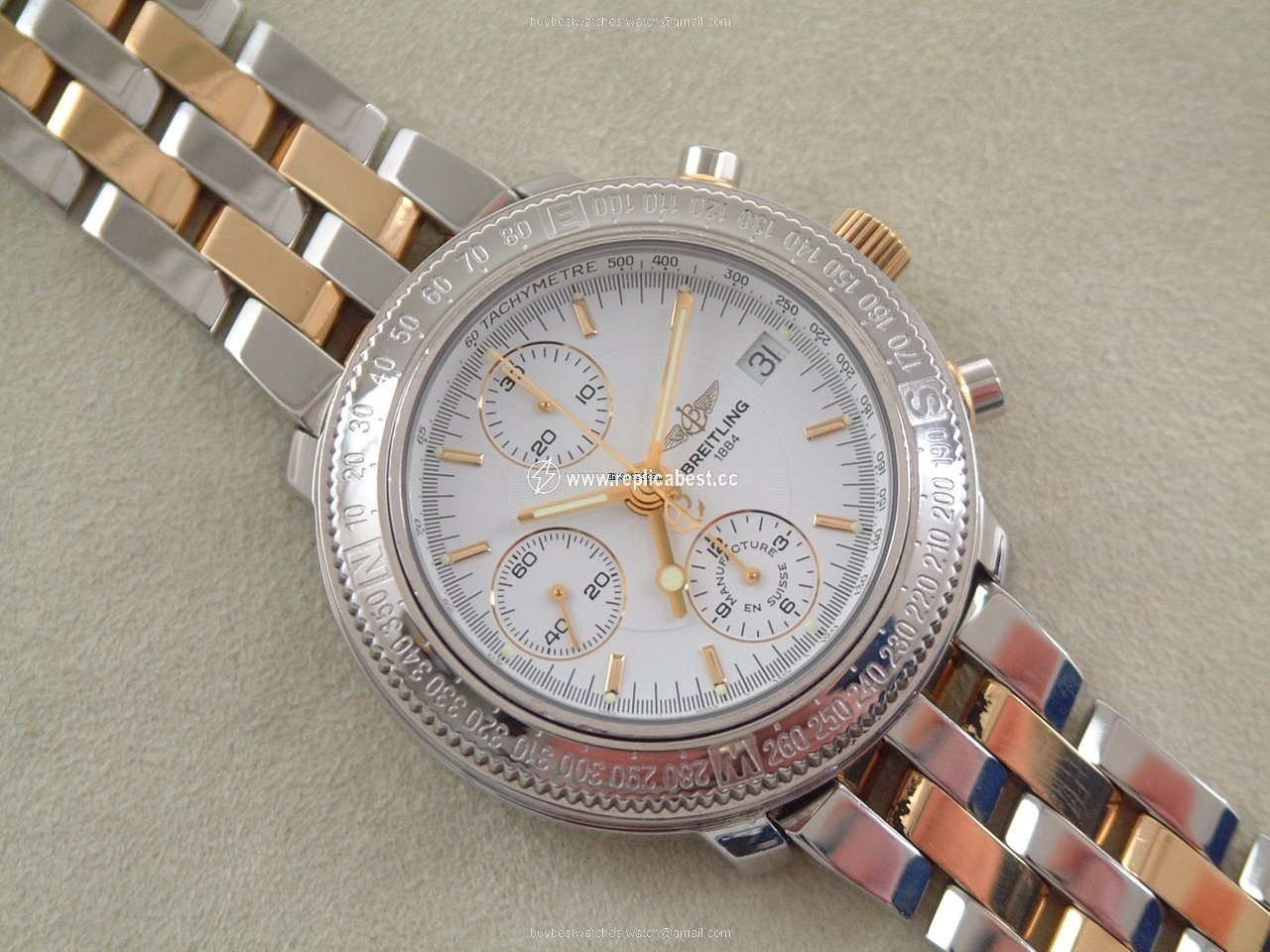 Breitling Mens watch Unisex Automatic Gold Steel D 20405