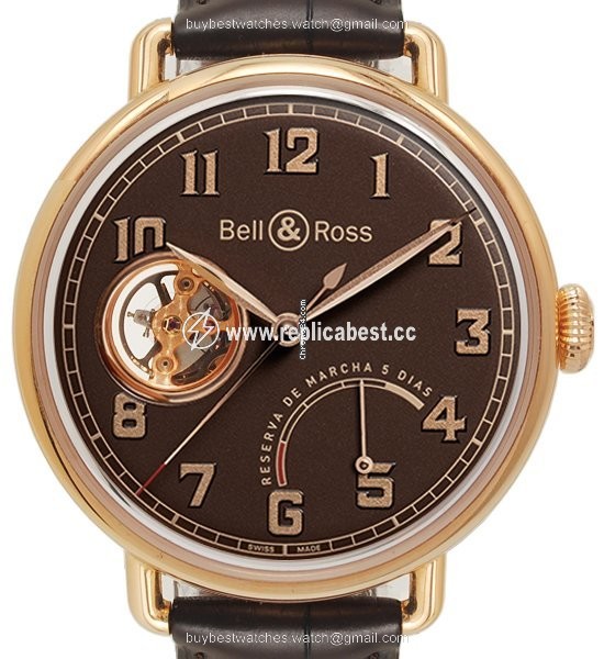 Bell & Ross Vintage Mens watch Unisex Manual winding Rose gold BRWW1-GRM-RG