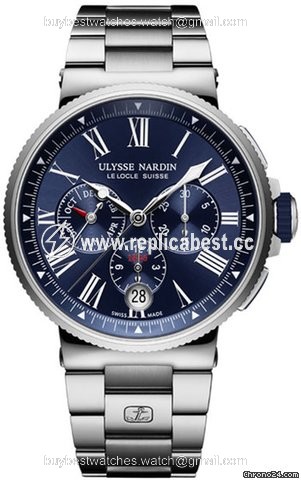 Ulysse Nardin Marine Chronograph Mens watch Unisex Automatic Steel 1533-150-7M 43
